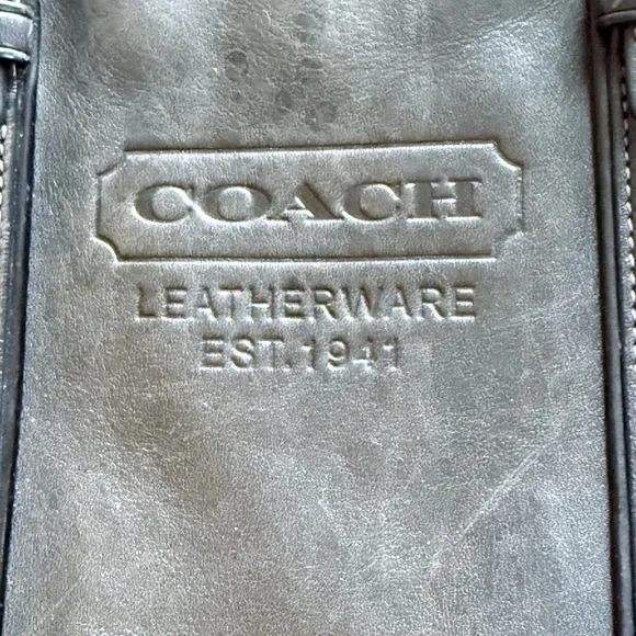 Vintage Coach Leather Tote Bag Black Large Shoulder Bag Classic Everyday Purse - Picture 3 of 17